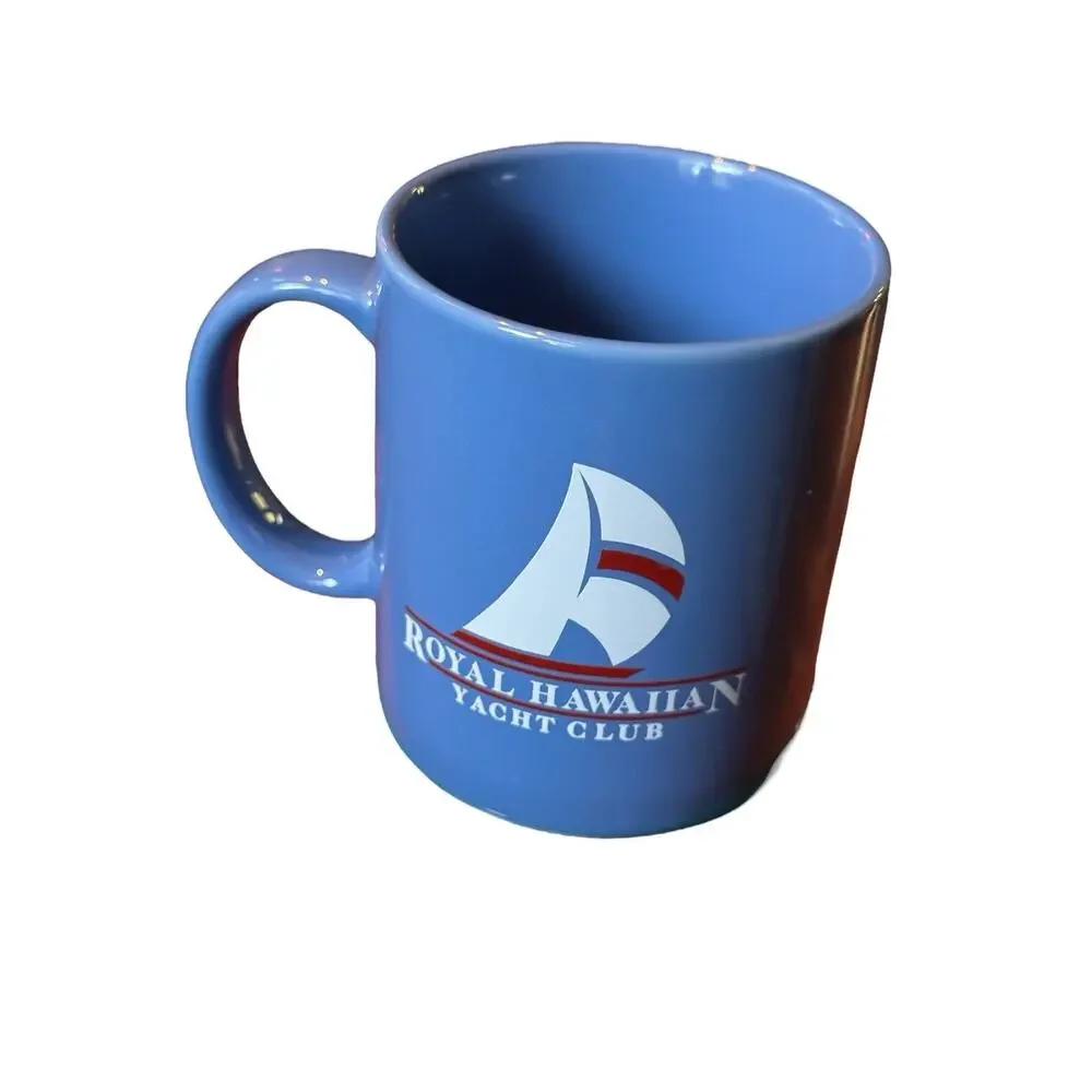 Royal Hawaiian Yacht Club Blue Logo Coffee Mug RHYC Sailing Boat Hawaii Ceramic